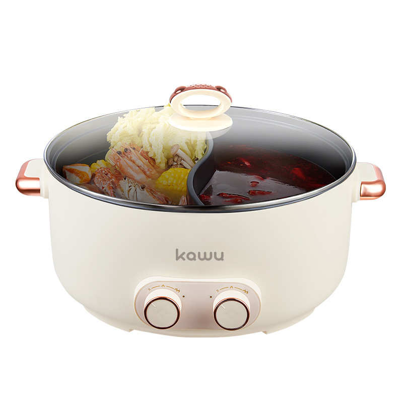 鸳鸯电火锅微压锅8至10人家用6L多功能大容量火锅专用锅电煮锅