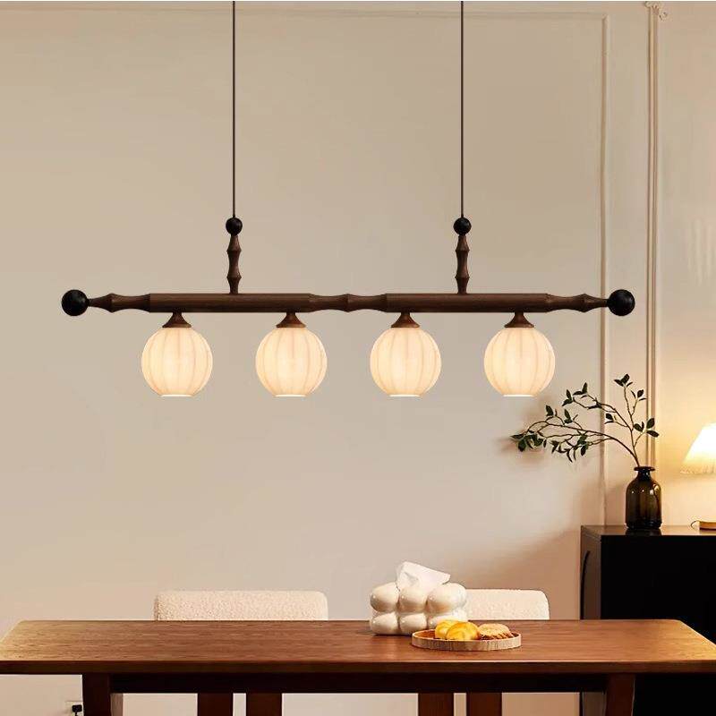法式中古风餐厅吊灯2025新款复古餐桌茶室一字高级氛围感吧台灯具