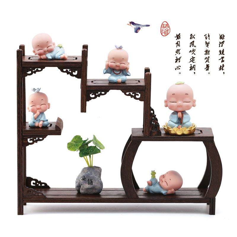 萌趣小和尚汽车精品摆件可爱车内网红时尚饰品车载新款搪胶小摆件