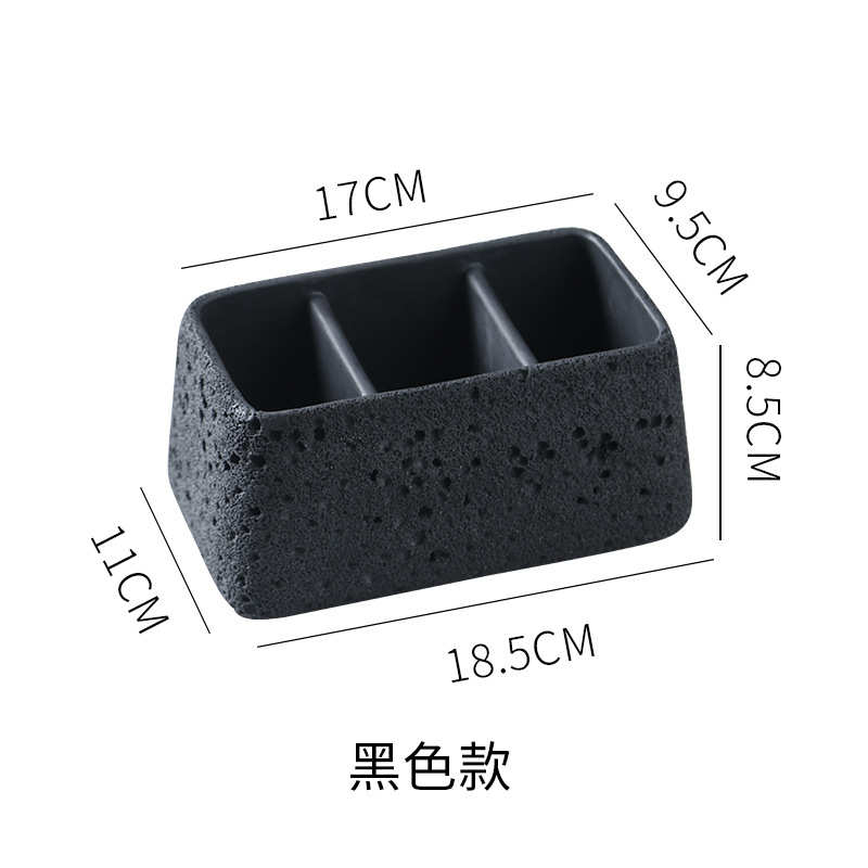 整理遥控器杂物石办公桌钥匙北欧收纳盒桌面水泥茶几收纳黑洞客厅