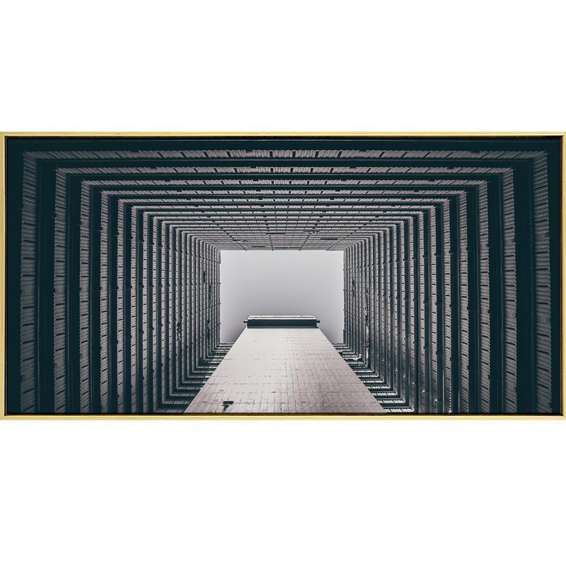 凝注视角现代简约建筑装饰画大幅工业风办公室挂画横幅别墅壁画