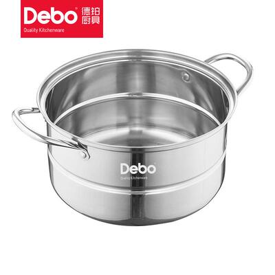 Debo/铂马德里家用不锈钢26cm蒸锅加厚双层大容量蒸馒头鱼汤锅
