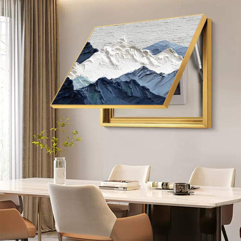 奢CSH-DBX-装饰画推拉画奶油风抽艺术配电箱免装轻饰画打孔过道肌