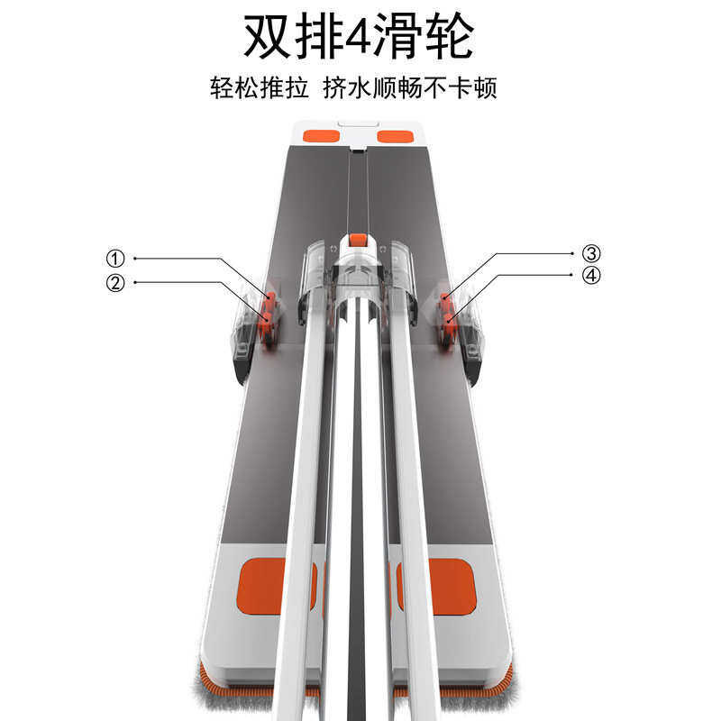 HX铝合金平板拖把免手洗超大号60cm墩布一拖即净2023新款家用