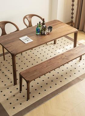 m黑y北美胡桃实木木餐CZ-24815简约现代吃饭桌桌长方形家用大板书