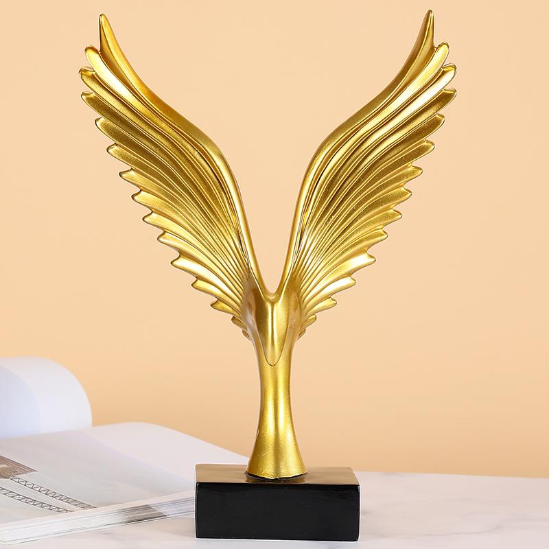 大鹏展翅小摆件家居酒柜老鹰装饰品办公室玄关大展宏图艺术雕塑品