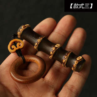 紫竹把件纯手工制作天然满钉鞭小挂竹雕竹制把玩小件竹鞭根手件