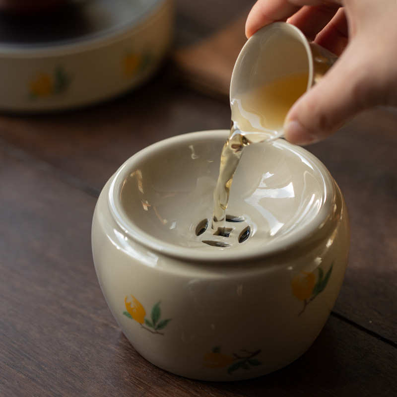 草木灰建水陶瓷茶洗家用杯洗小水洗办公茶室干泡茶席水盂茶道配件