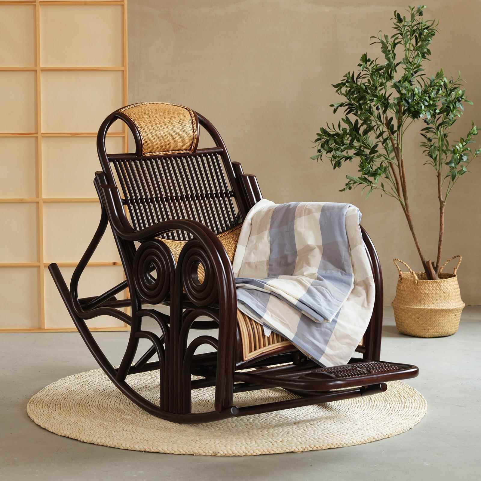 藤椅摇可摇椅MAZ懒人躺睡阳台休闲天然藤躺椅家椅老真人藤编逍遥