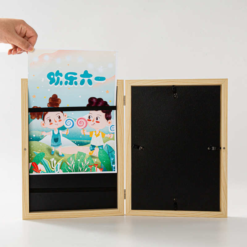 艺术跨境翻盖画框画相框kidsartframe磁爆款儿童可储存收纳相框吸