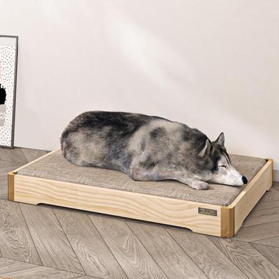 床实木军离柯地床行床垫型子87065透气迪基狗金毛中大狗泰小床防