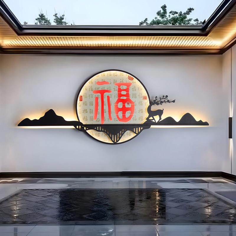 庭院灯户外太阳能壁灯新中式别墅影壁墙灯背景墙防水景观装饰壁灯