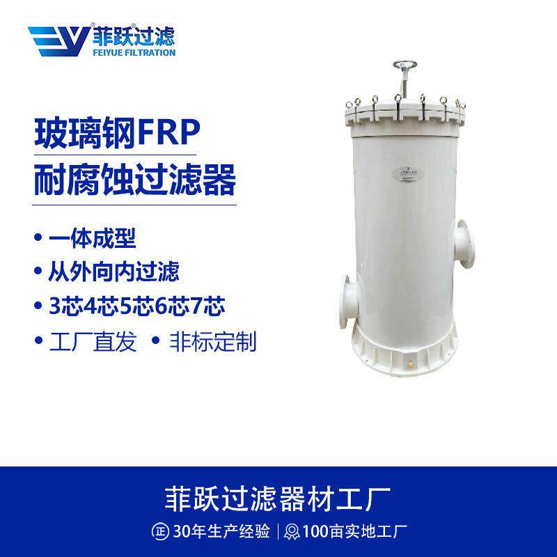 菲跃FRP玻璃钢精密过滤器内置多支派克款3M款大流量滤芯过滤器