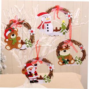 christmas decoration Christmas wooden rattan wreath 耶诞花环