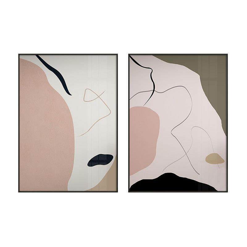 现代几何线条客厅装饰画简约抽象入户玄关墙壁画轻奢竖版大幅挂画