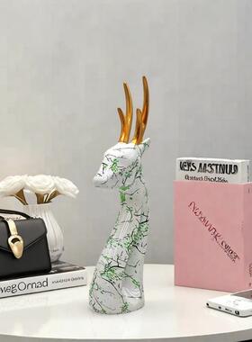 创意乔迁新居礼品可爱鹿工艺品高档奢侈软装家居入宅用品摆件