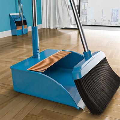 broom set combination dustpan mop soft wool plastic wooden h