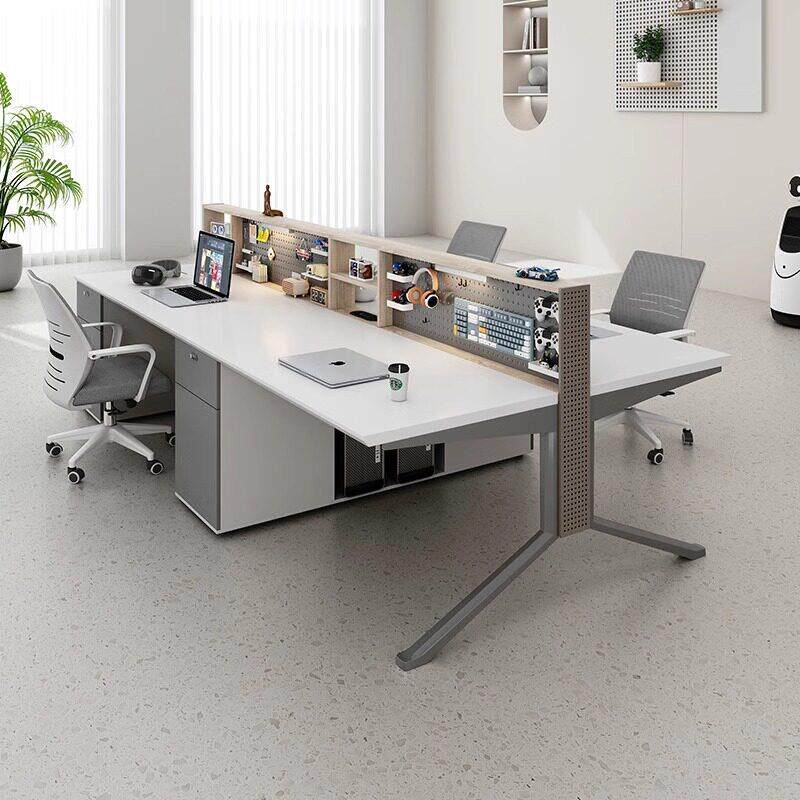 职员办公桌椅组合简约现代工位双D两4四6人位员工办公家俱职员