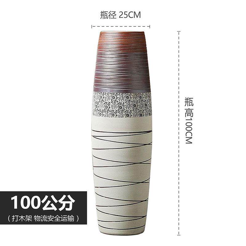 新款插花大花瓶客家居陶装饰品仿真花器厅欧式创花屏摆件意落地瓷