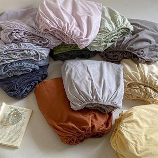 全1三件套亲.米棉床罩5m1肤ins水洗棉笠.8.学生床单9m简约0纯色床