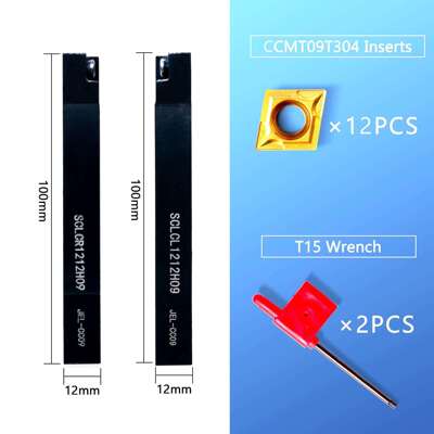 跨境 12mm 2件SCLCL1212H09/SCLCR1212H09+12件CCMT09T304