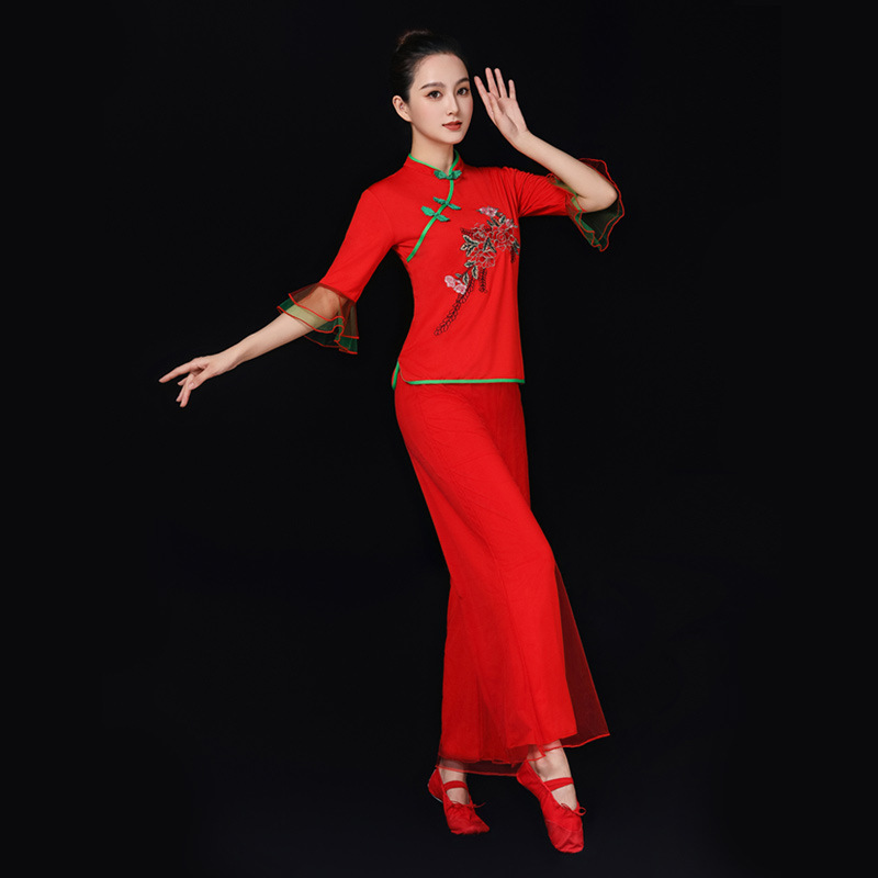 广场舞中老年服装喜庆广场舞套装