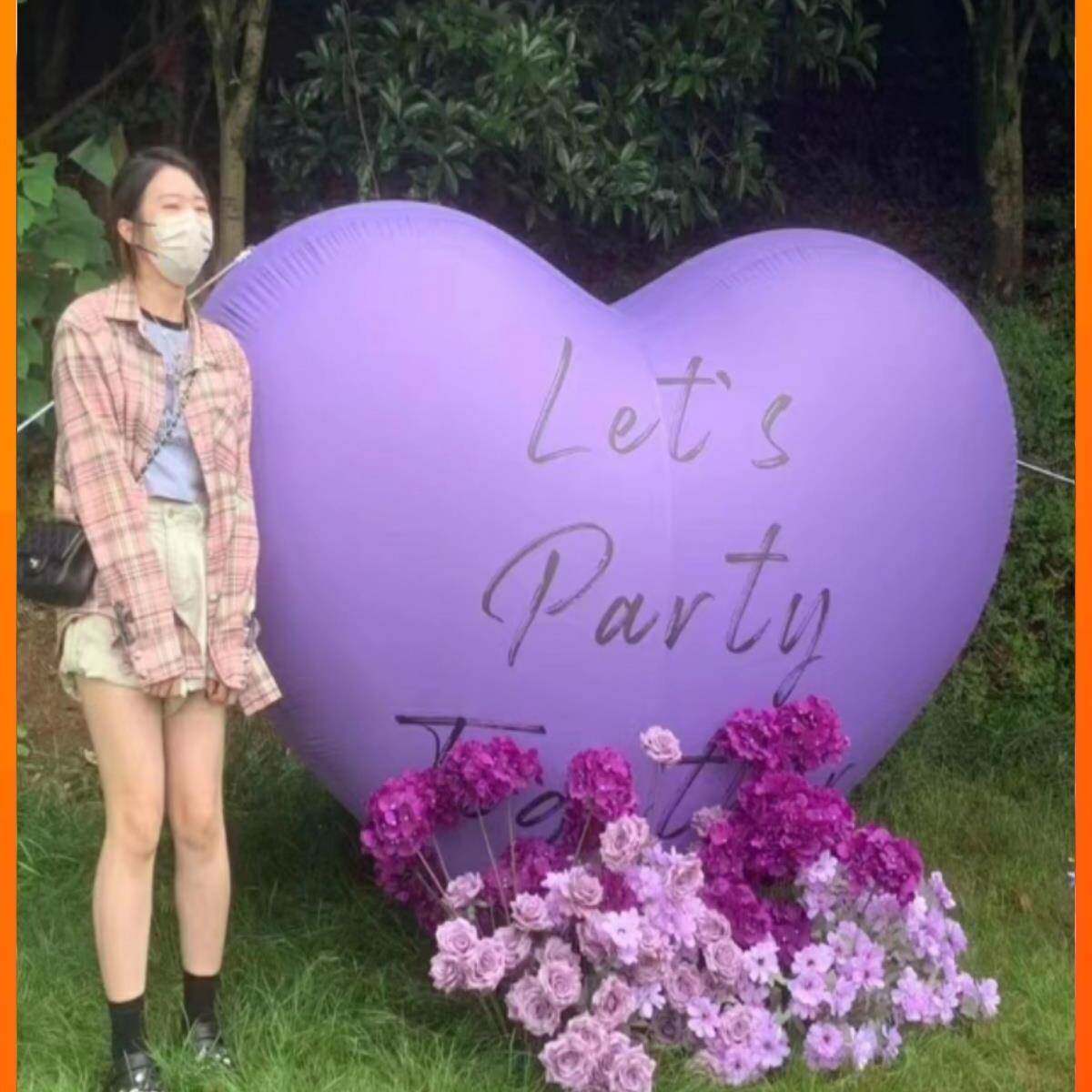 爱心气球婚礼布置装饰充气网红打卡拍照结婚订婚心形PVC气模包邮