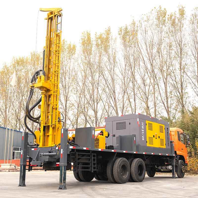 机车水钻600米36345气动钻井机大型深水井载打井井机厂家车载钻机