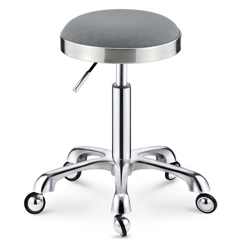 美容凳理发店椅子旋转升降圆凳子美发店大工凳滑轮不锈钢剪发凳子