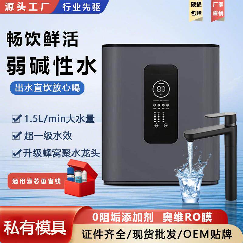 600G家用自来水反渗透大流量厨下直饮弱碱性水过滤器除水垢净水器