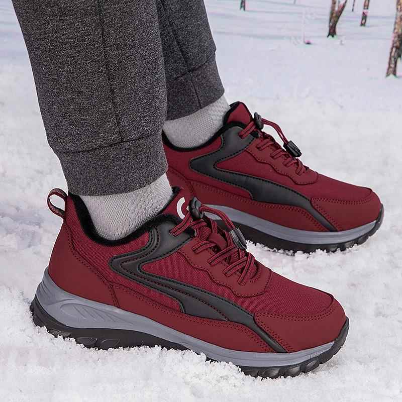 高档冬季加厚户外人棉防滑保暖奶奶鞋加绒中老年妈妈运鞋女动老健