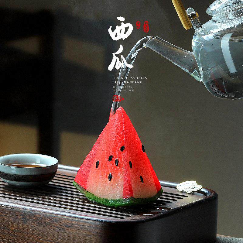 西瓜变色茶宠摆件精品可养创意茶玩茶台装饰茶桌茶盘小茶具高端