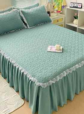 四季床JRB款夹用棉泡泡棉防滑韩版蕾丝垫保护罩公主风纯色床裙新