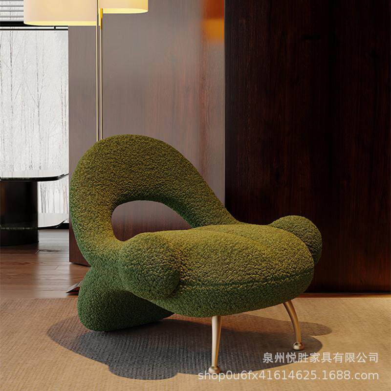 摩登单人沙发客厅阳台懒人休闲椅创意酒店民宿休息区接待桌椅组合