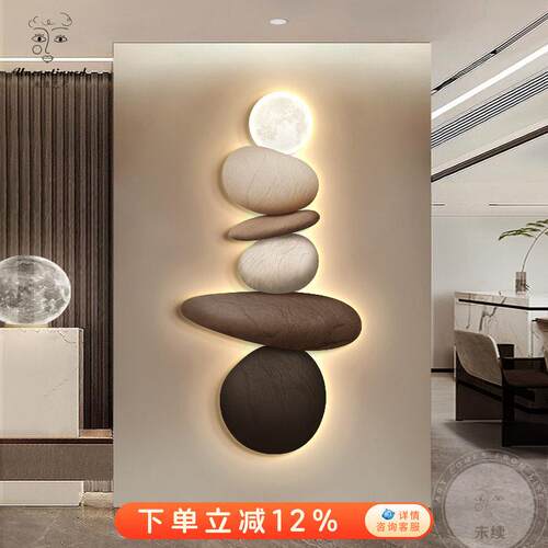 新款石来运转玄关装饰画入户走廊尽头客厅氛围感挂画高档led壁画