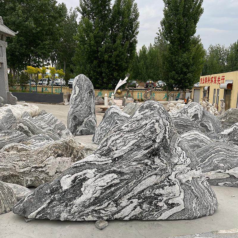 雪浪石泰山切片造型组合天然石枯山水庭院假山石园林石头景观摆件