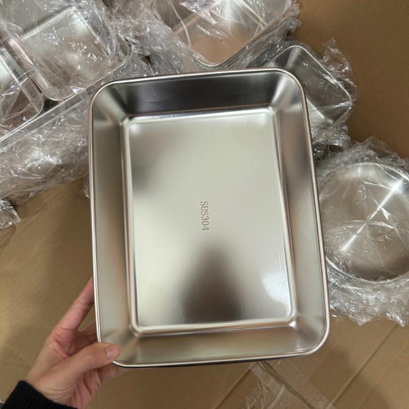 一诺厨房备盘子不锈钢托盘烤盘葱姜蒜分格可叠放家用火锅配菜盆图片
