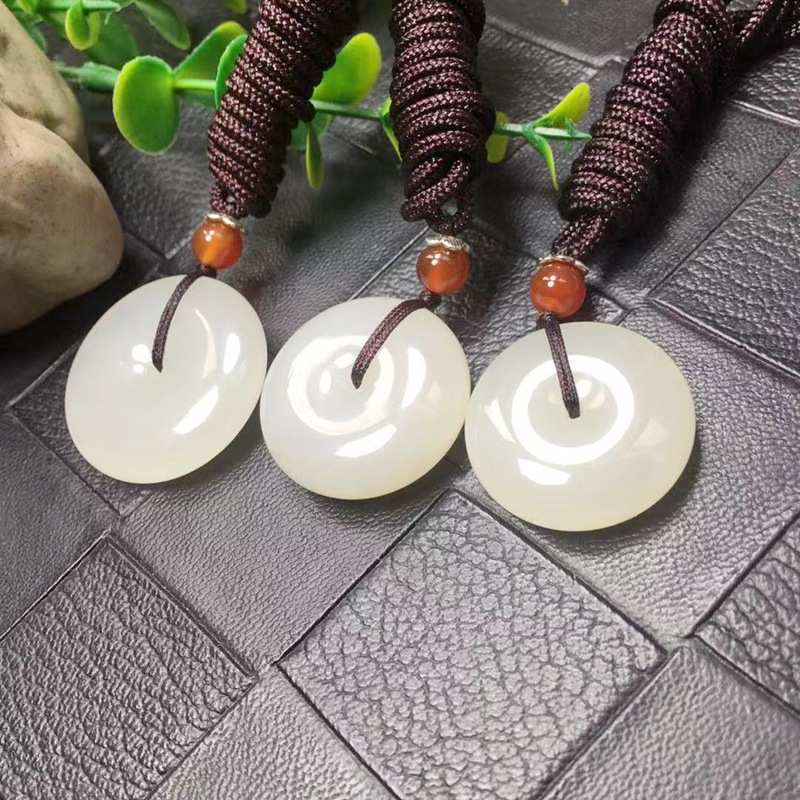 批发 和田玉 白玉平安扣吊坠挂件 男女款