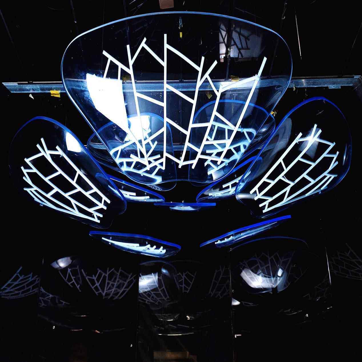 蓝色透明亚克力反声罩模型大型有机玻璃展馆装饰摆件