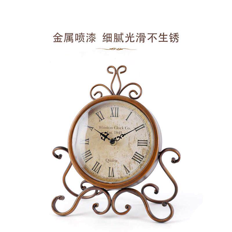 X6RO批发欧式复古钟表座钟客厅老式台式坐钟仿古美式桌面摆钟摆件