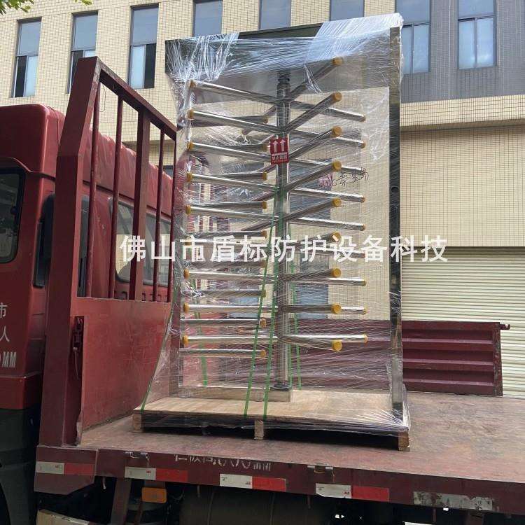 电动全高旋转门酒店人行通道90度刷卡栅栏转闸半高不锈钢单向滚匝