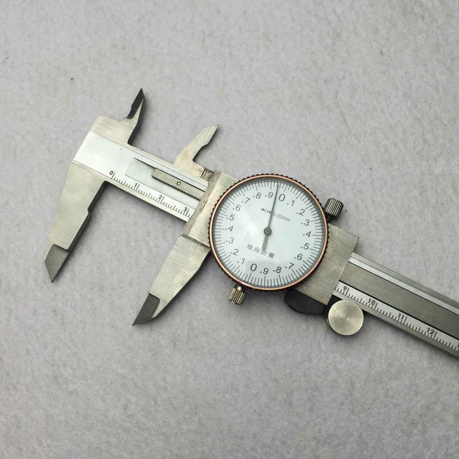 不卡锈钢带表卡尺-50mm四0用带表游标卡尺带表深度尺1精度0.66002
