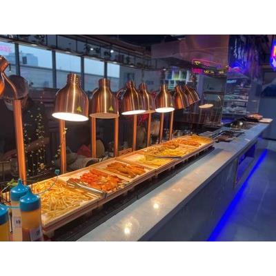 自助餐食物保温灯大理石保温台商用餐饮披萨暖食灯双头食品加热灯