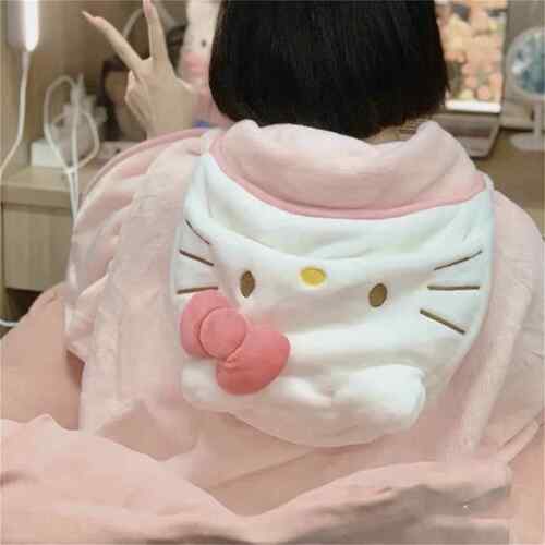 卡通猫咪新款毯子夏季办公室午睡空调毯毛毯午休神器珊瑚绒披肩毯