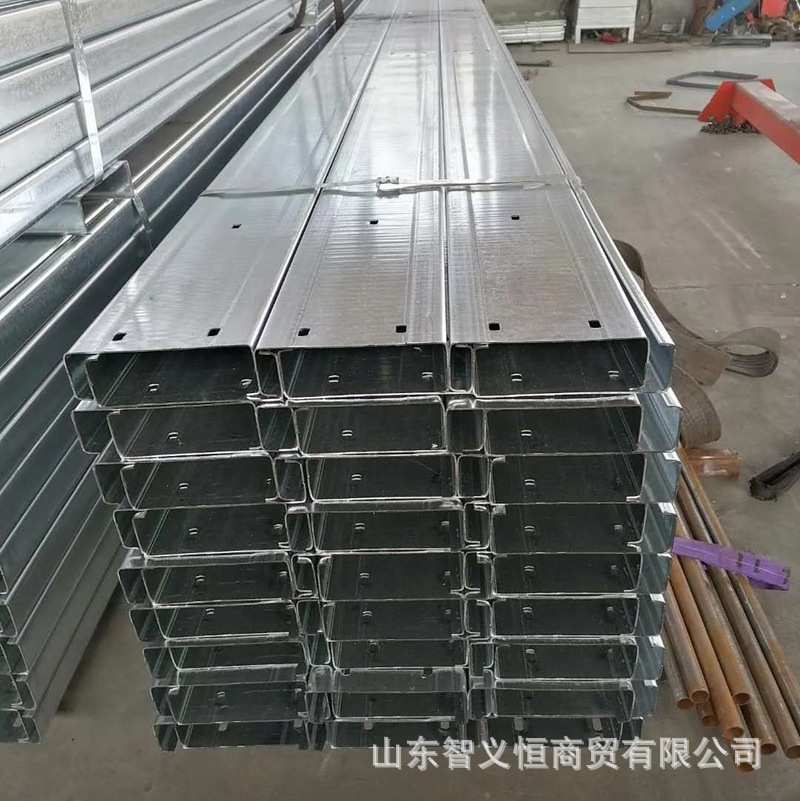 济南厂家供应镀锌C型钢 钢结构屋面檩条 薄壁冷弯C型钢可定尺打孔