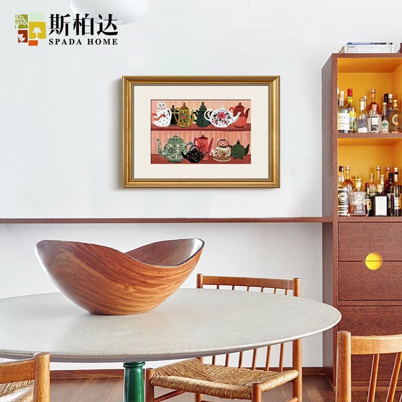 厅装餐画饰厨房壁画饭画厅抽象创意个性单幅免打孔安装AJV油风格