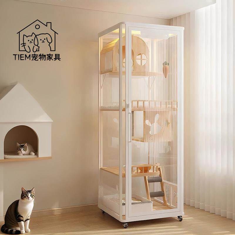 豪华猫别墅大型猫柜猫窝家用室内全景透气带厕所一体猫笼猫屋猫房