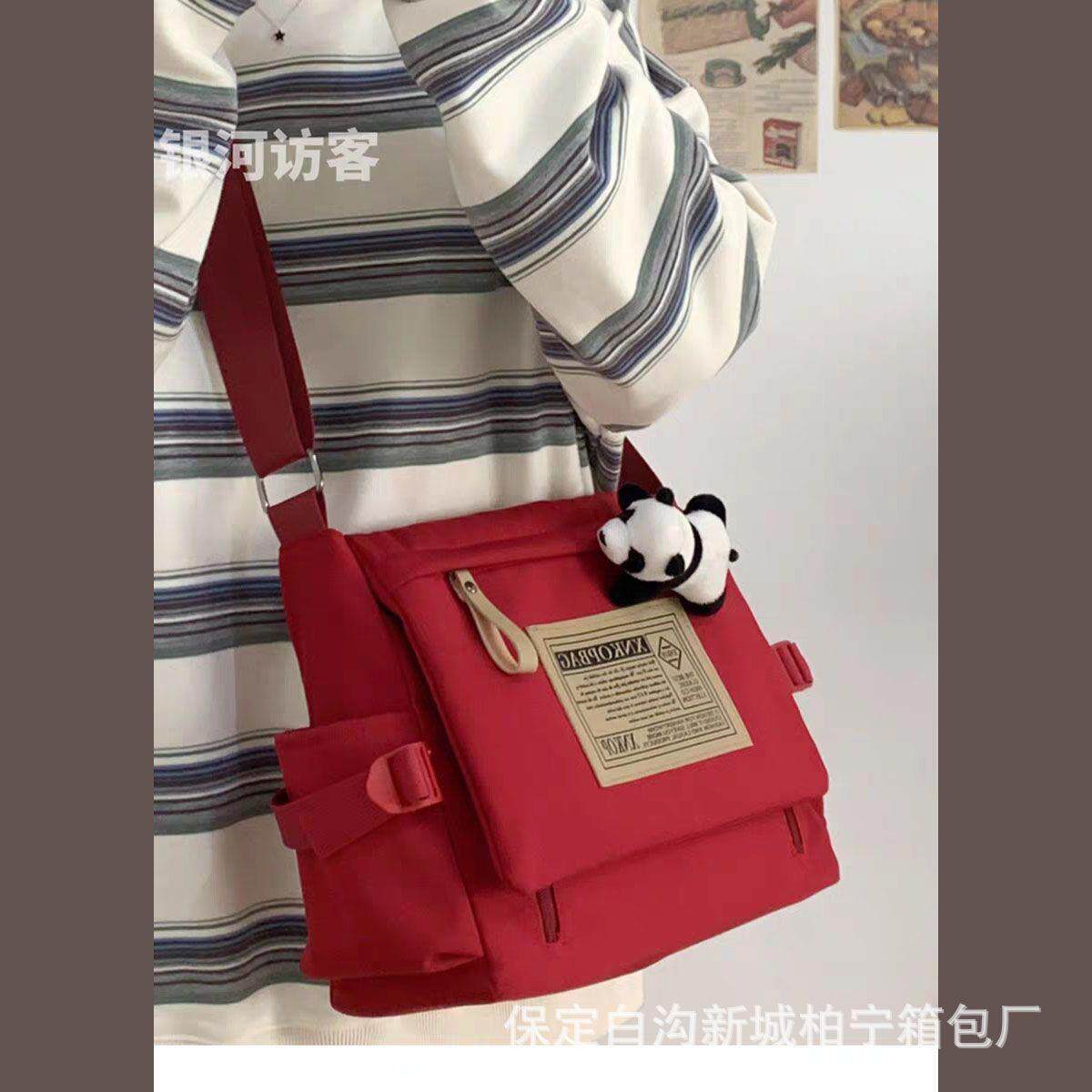 日工装复邮差包男ins大学生上课单肩背包潮流大容量斜挎包女