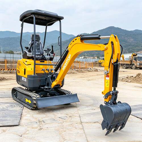 现货HT-18L微型挖掘机狭小空间作业小挖机室内拆除农用开荒挖土机