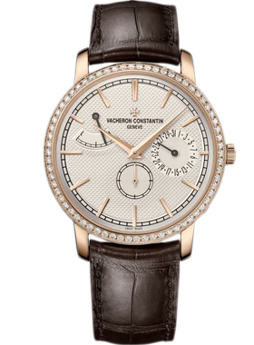 [9.8新]江诗丹顿传袭18K玫瑰金/镶钻手动机械男表83520/000R-9909